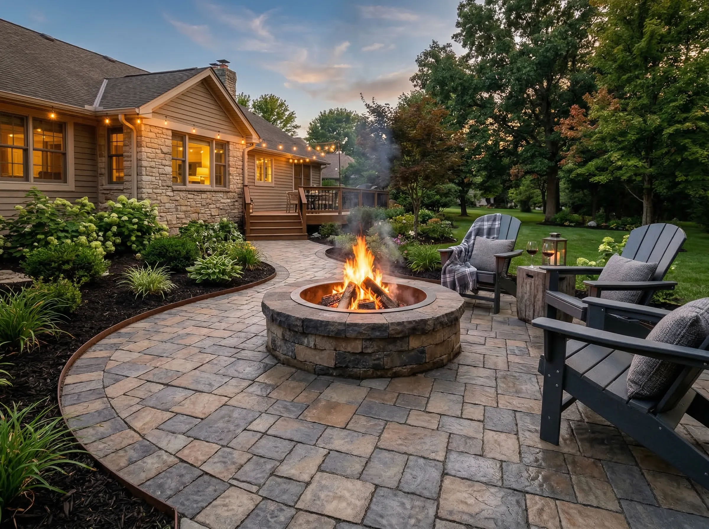 Backyard fire feature Lenexa