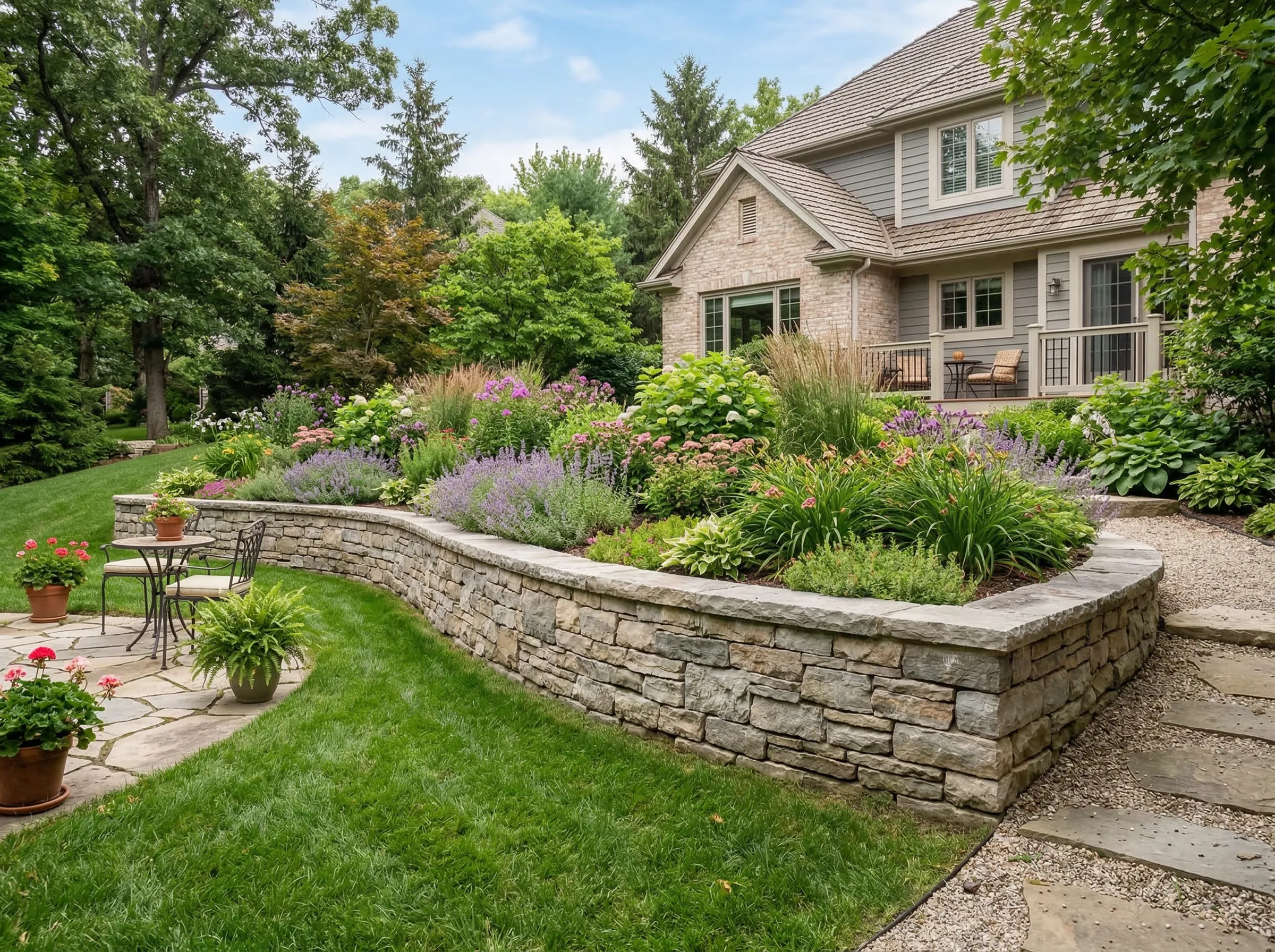 Backyard retaining wall KS