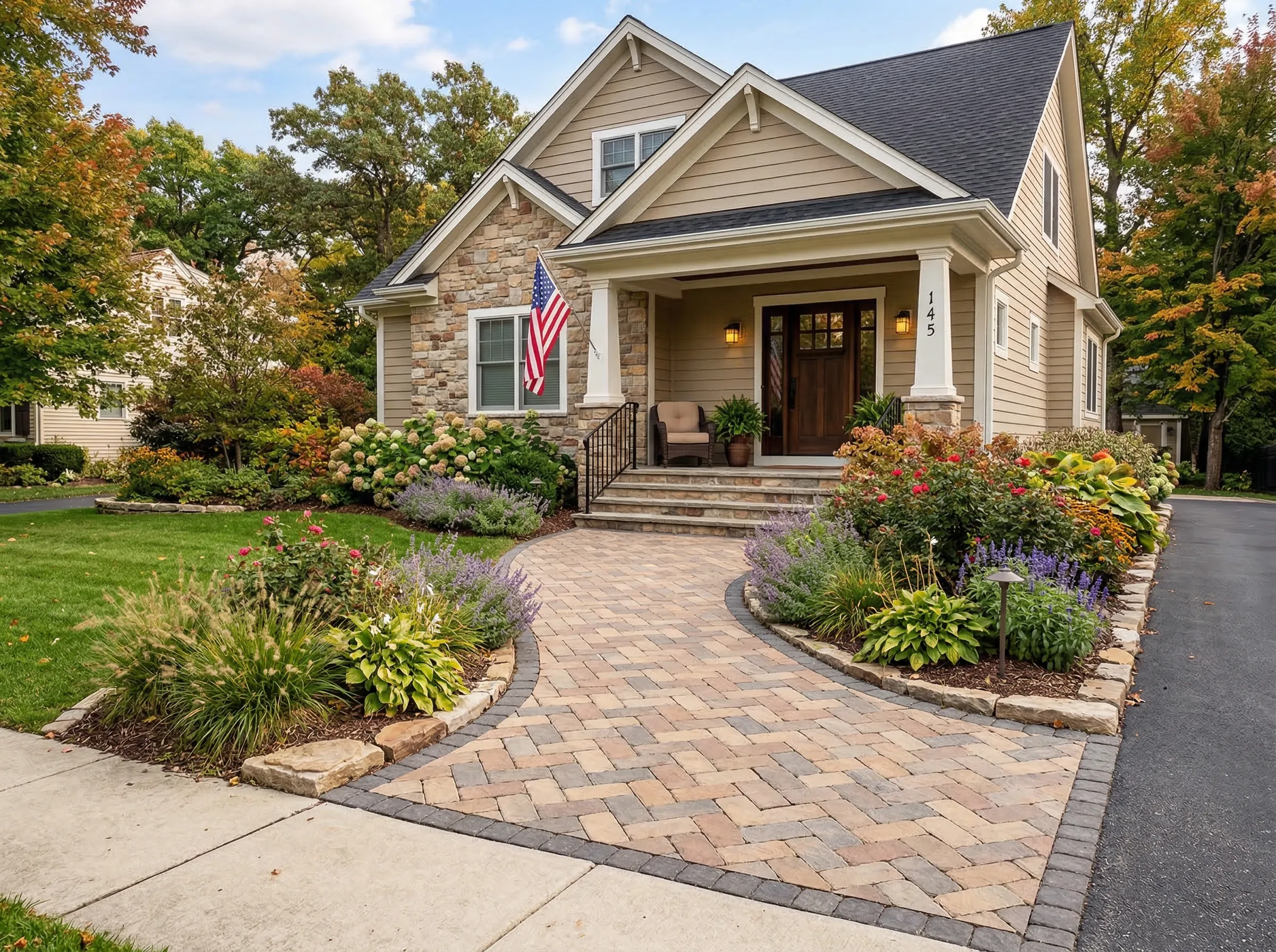 Kansas stone path laying