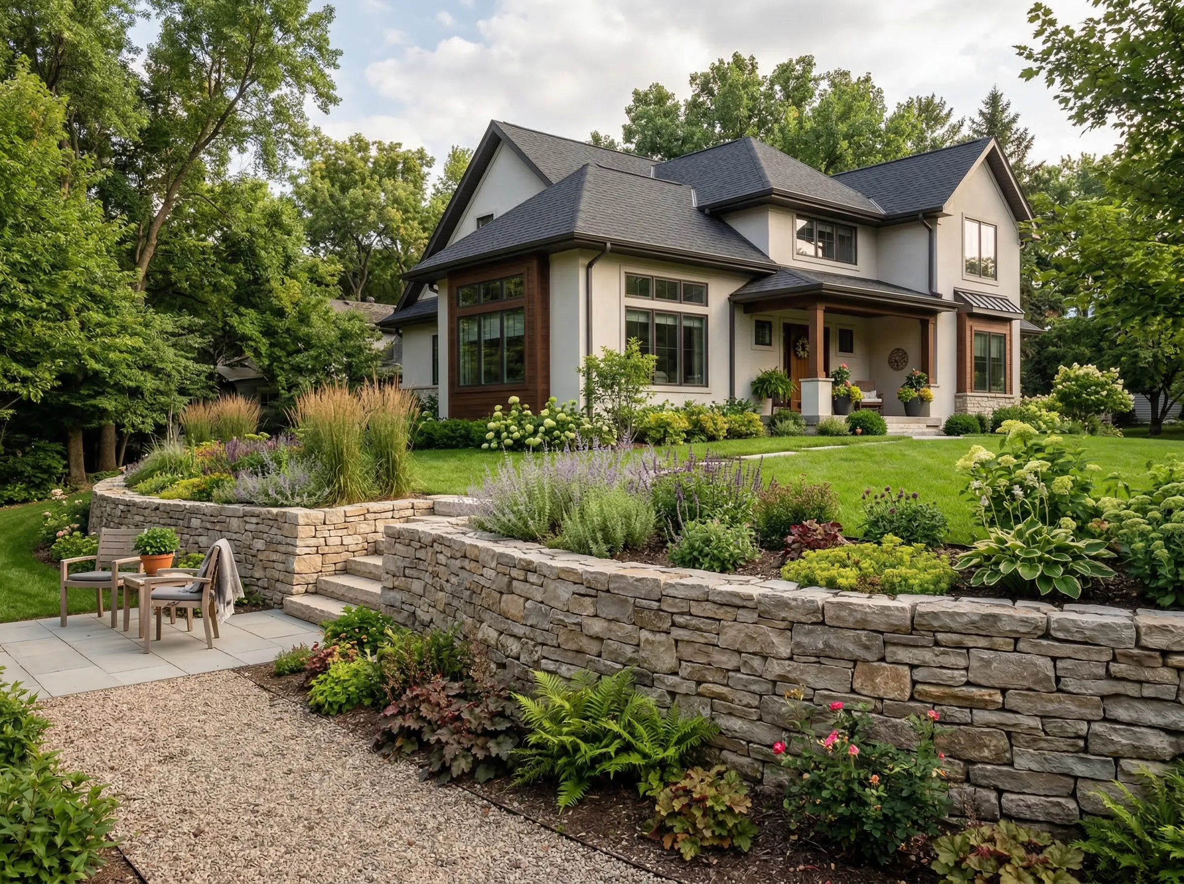Lenexa retaining wall construction