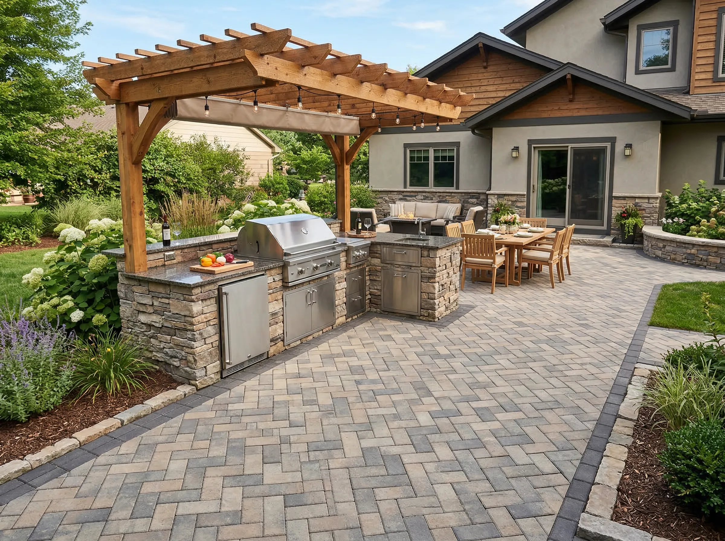 Lenexa Home Outdoor Cooking Area