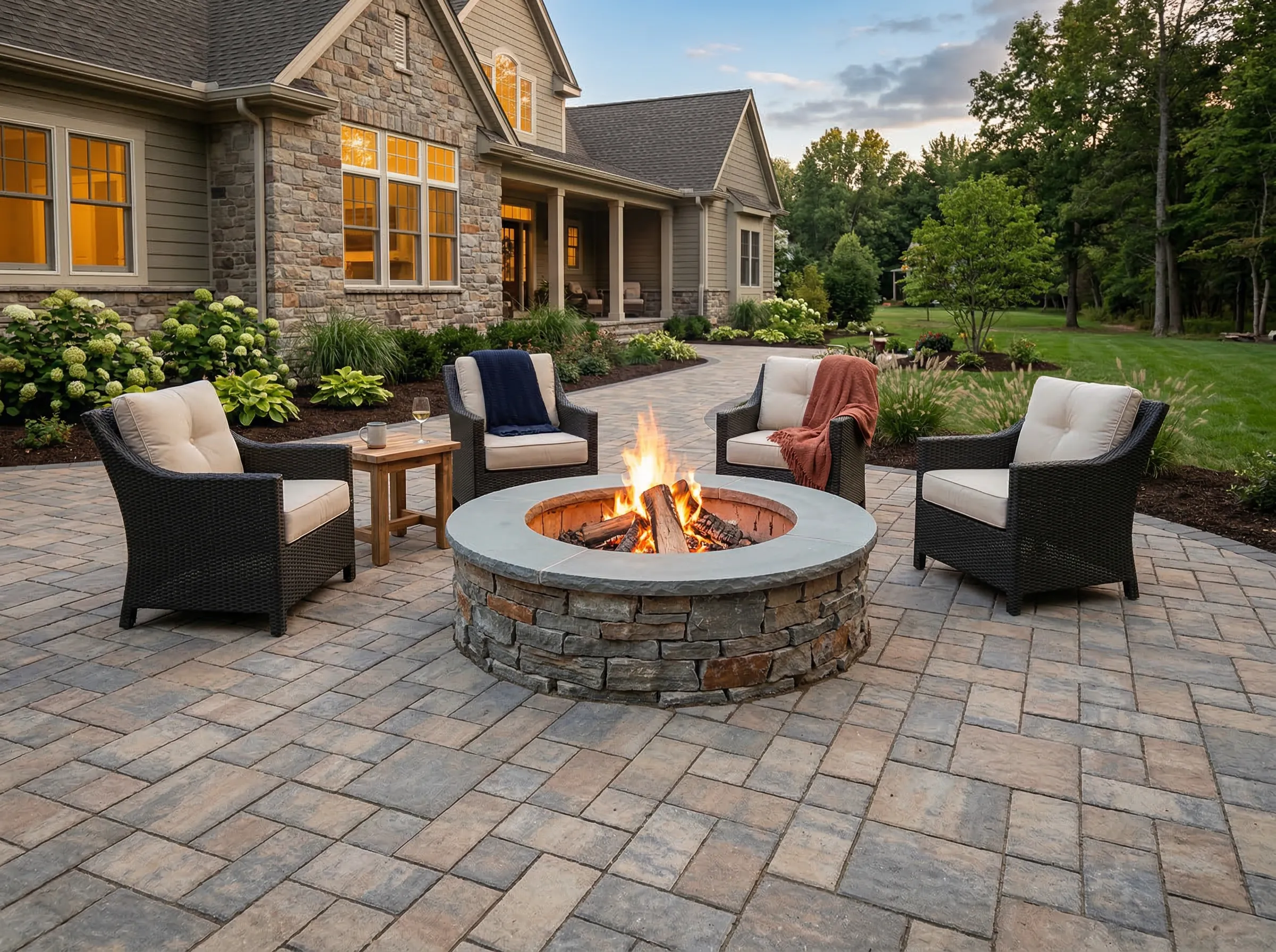 Custom Outdoor Firepit Construction in Lenexa KS