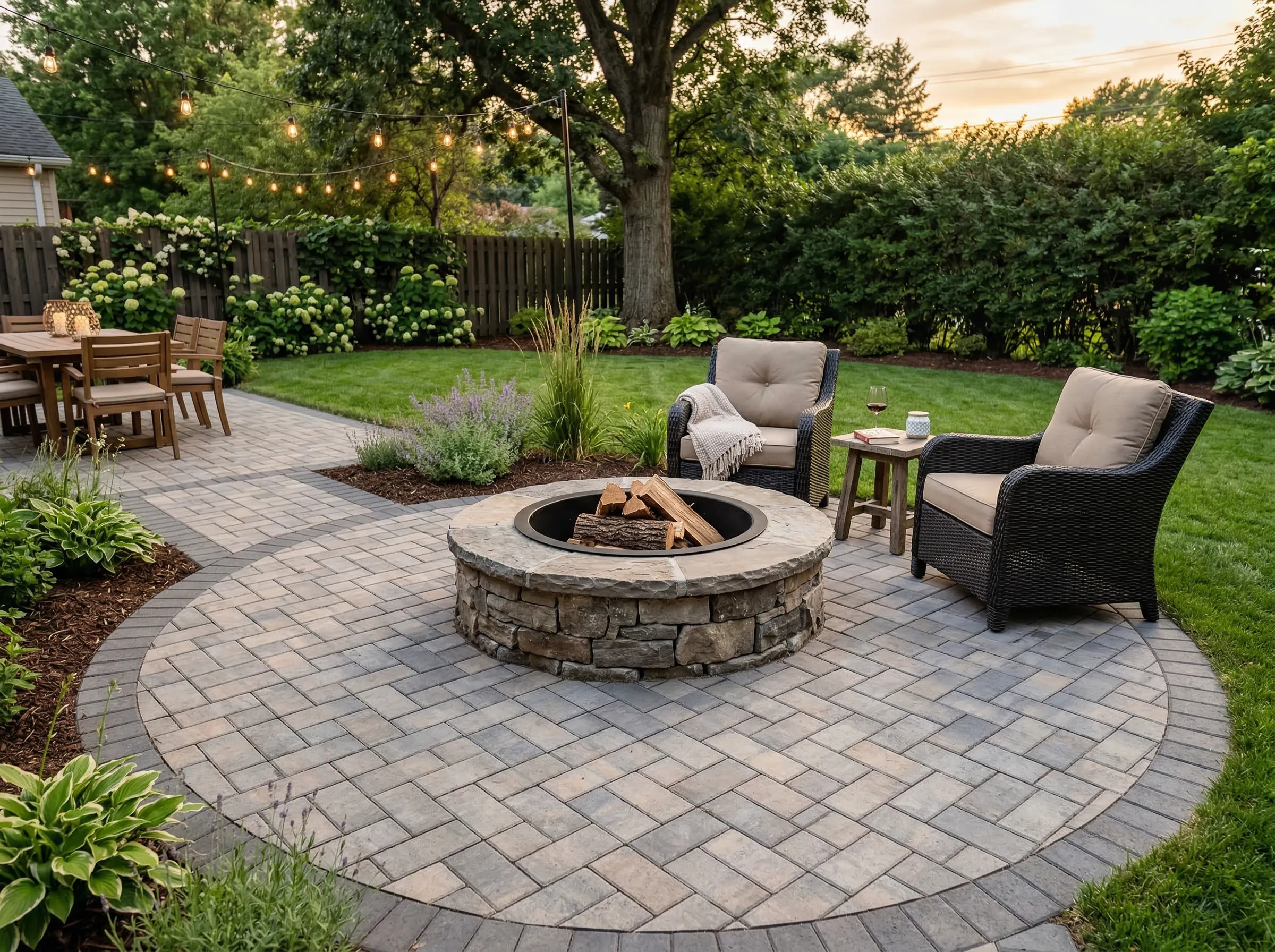Modern Firepit Patio in Lenexa KS
