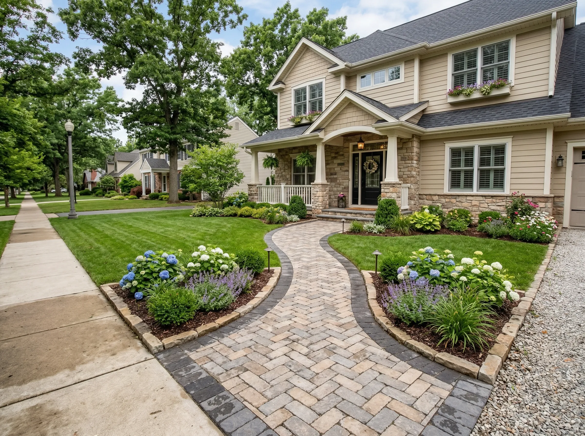 Elegant Stone Walkway in Lenexa KS