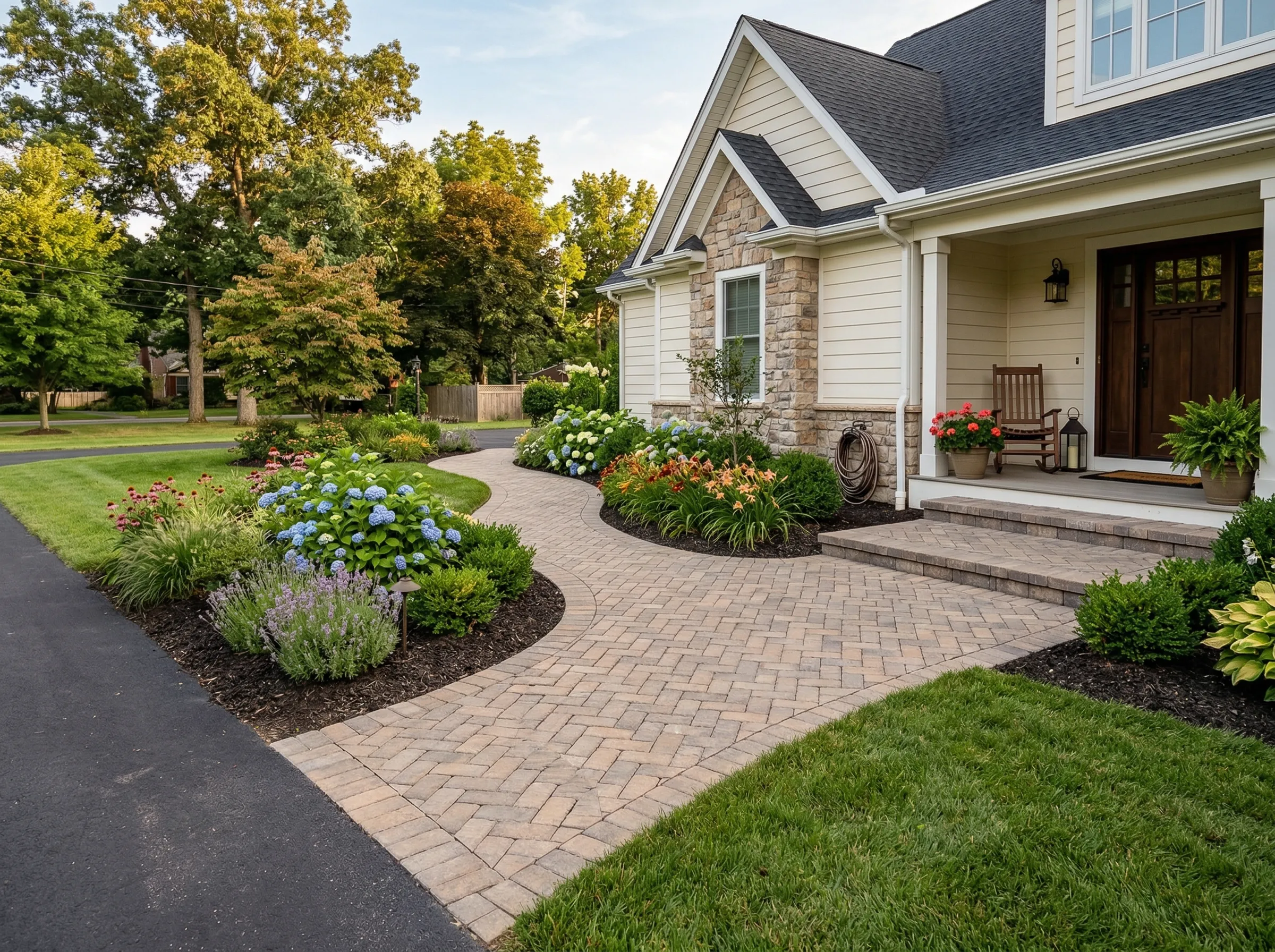 Front Yard Paver Walkway Upgrade in Lenexa KS